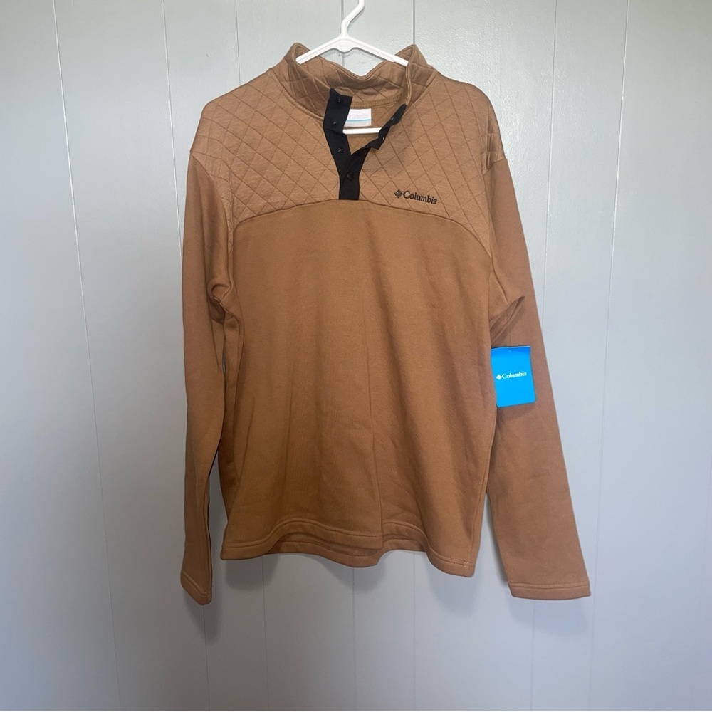 Columbia Men’s Brown Camel Quartersnap Pullover Medium